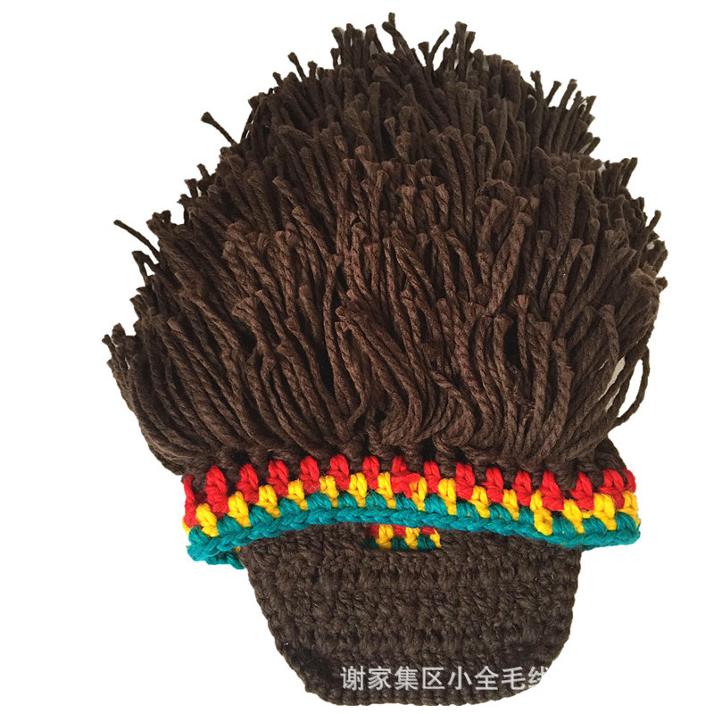 bomhcs万圣节搞笑乞丐帽子冬手工钩针针织头套防风面罩亚马逊wish