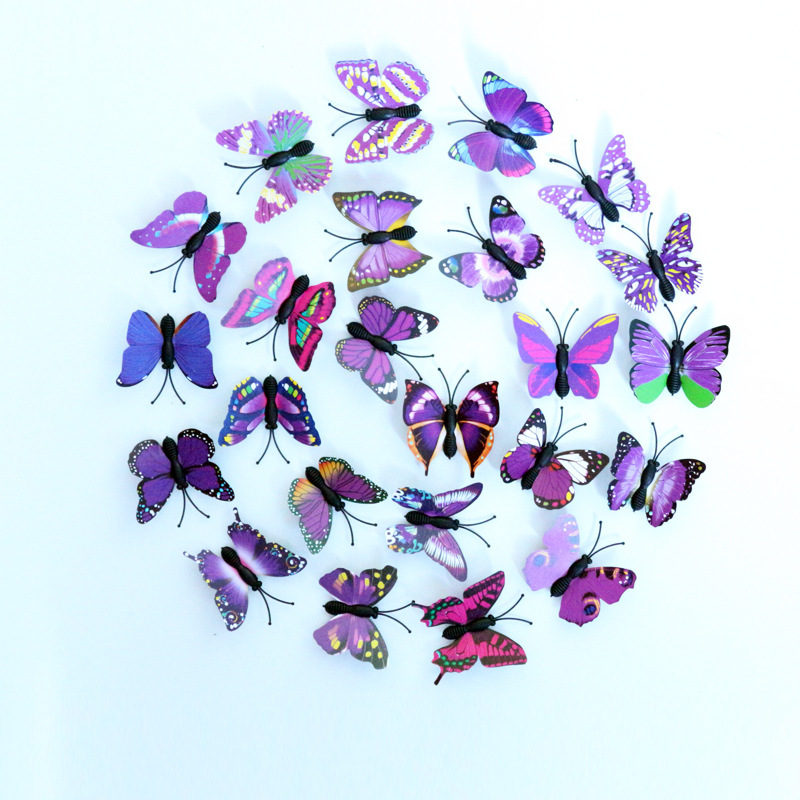 7cm Single Layer Color Separation Simulation Three-Dimensional Butterfly Cross-Border Supply Wedding Celebration Decoration Wall Stickers Clothes Accessories Factory Direct Sales
