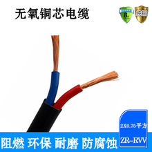珠江电线电缆2芯 RVV2*0.75平方电源线阻燃护套软电线纯铜国标线