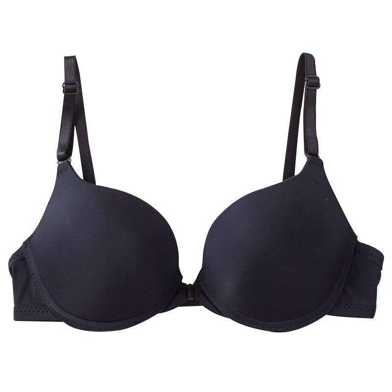 1501速卖通外贸少女士前扣文胸上薄下厚聚拢性感美背聚拢胸罩批发