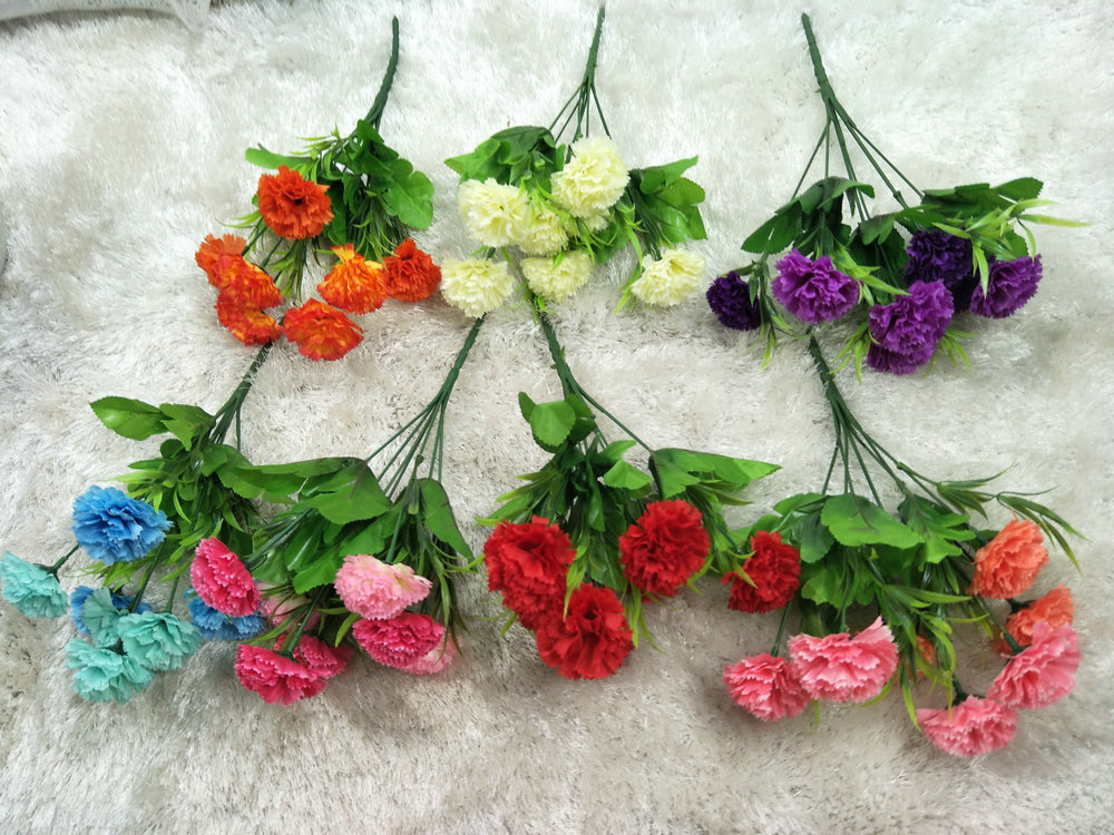 Factory Supply Artificial Flower Carnation No. 3 Handmade Flowers Production Simulation Small Bouquet Artificial Dried Flowers