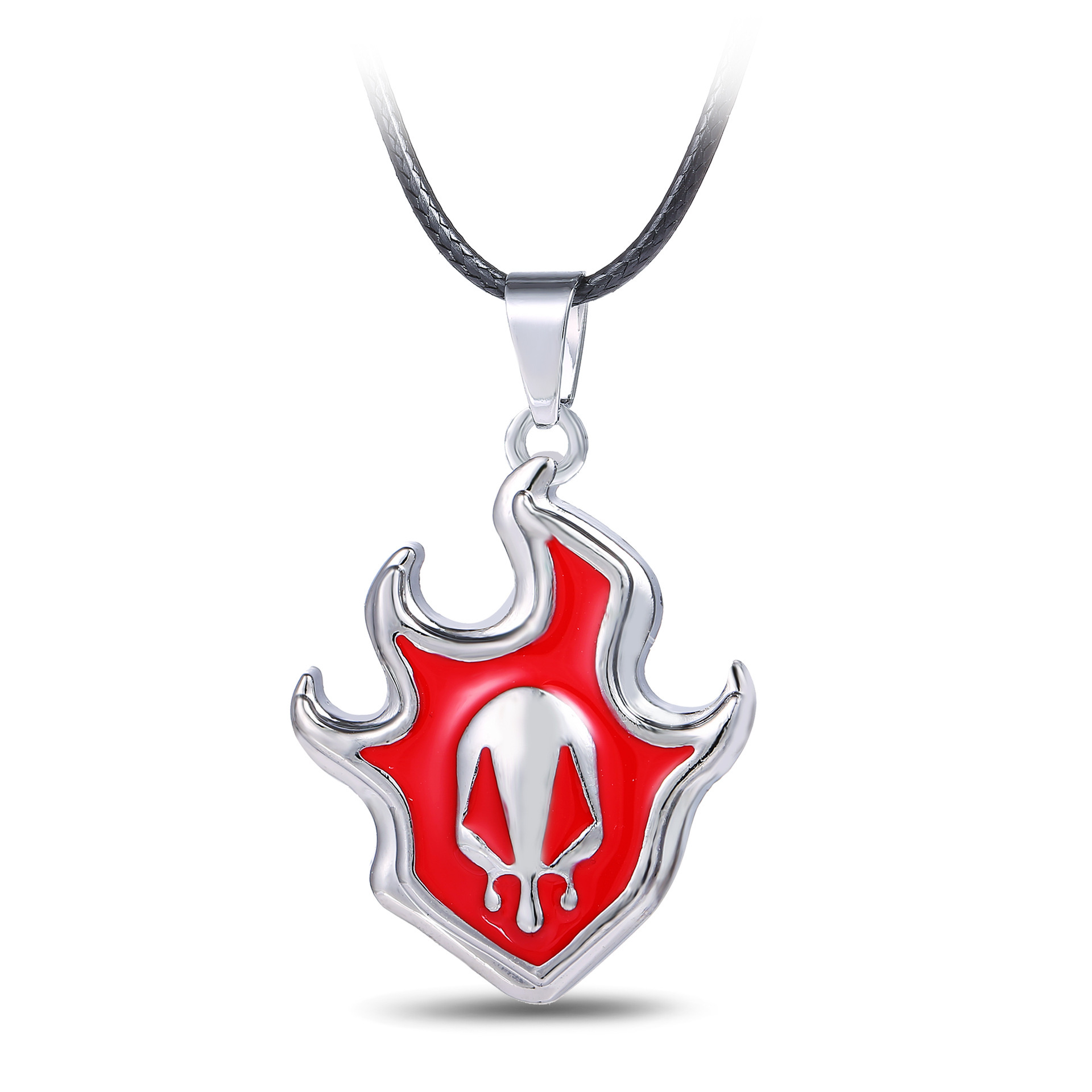 动漫周边 死神 bleach 火焰骷髅标志吊坠 高档皮绳项链 淘宝热销