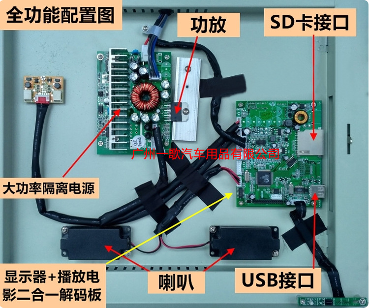 17寸前折吸顶av大巴车车载播放器mp5 led屏显示器fm hdmi