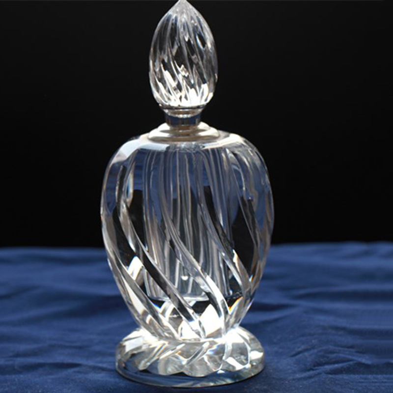 定制水晶香水瓶 创意时尚简约人造水晶工艺品 新款磨削抛光摆饰