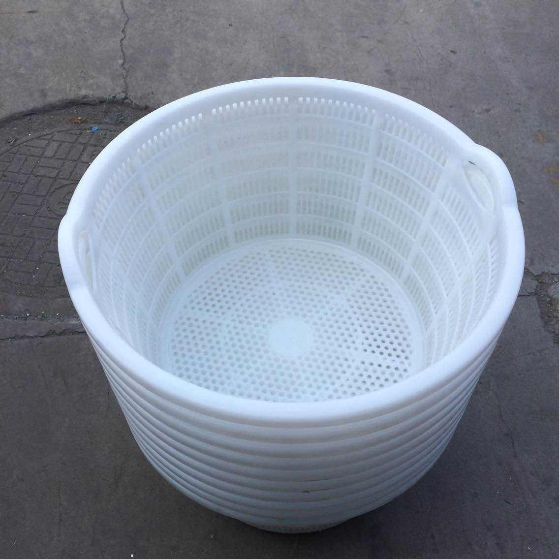 塑料圆形筐批发白色塑料菠萝筐葡萄框西瓜箩全熟料塑料篮子