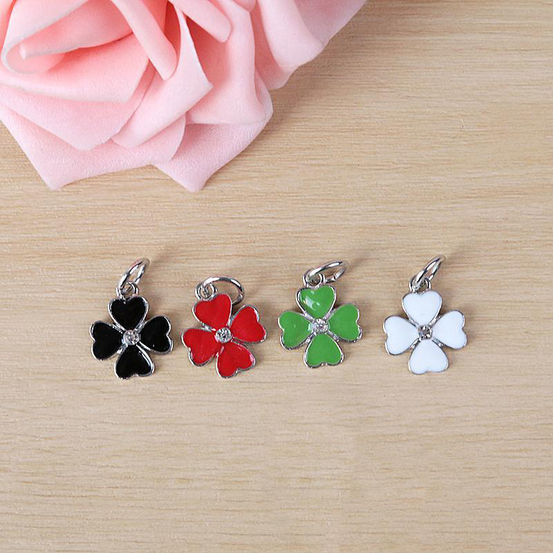 潘多潘拉简约时尚四叶花瓣吊坠散珠潘家多拉diy手链配件大孔吊珠