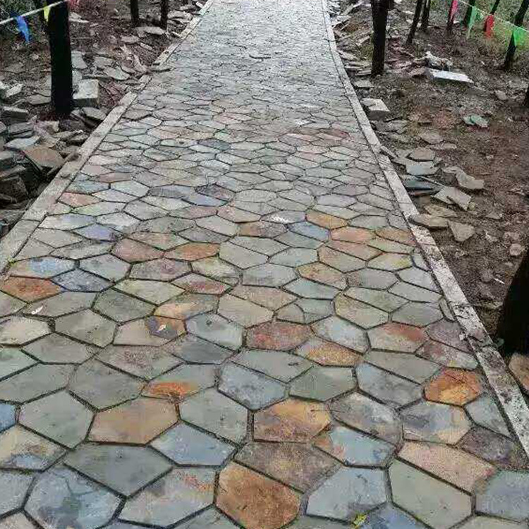 板岩乱形片石花岗岩网贴文化石庭院砖广场地砖碎拼园林石