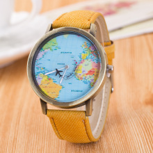 微商爆款 2017年新品皮带手表 男士时尚休闲商务表 复古地图手表