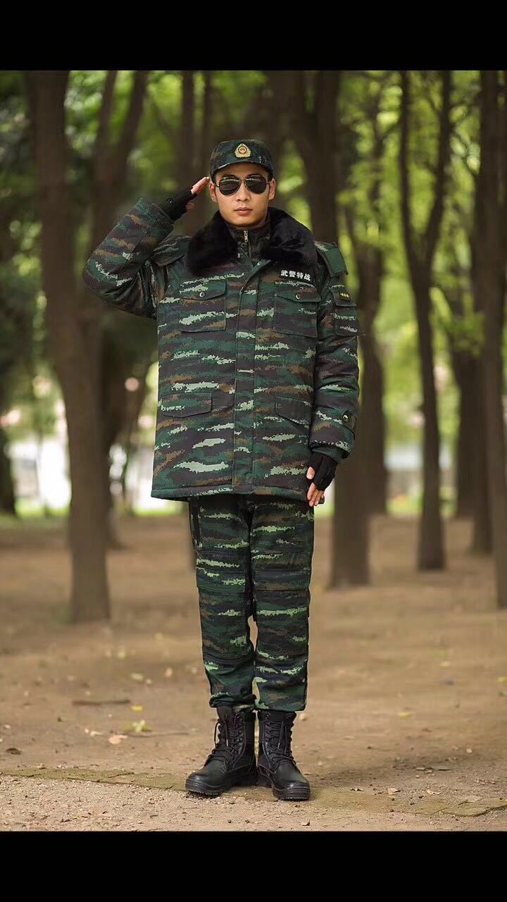 正品16新款虎斑迷彩特战大衣冬季加厚防寒服棉衣配发迷彩作训大衣
