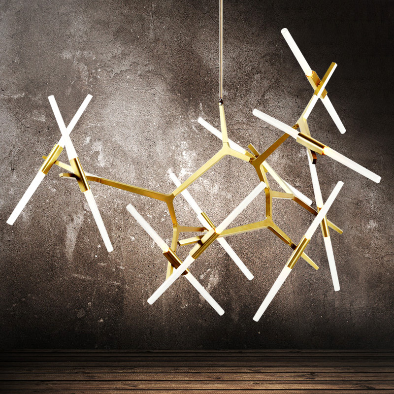 包邮北欧后现代diy分子吊灯简约餐厅咖啡厅客厅人字叉艺术吊灯具