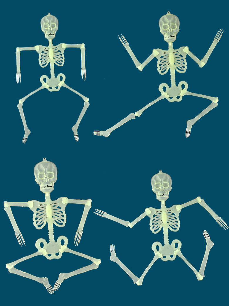 万圣节道具酒吧ktv恐怖场景装饰用品夜光骷髅架发光骷髅小骨架