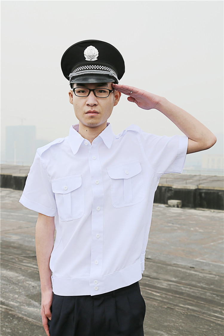 夏季保安员工作服 短袖衬衫 白衬衣酒店物业门卫白色保安服批发