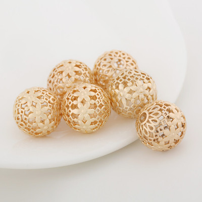 diy饰品配件批发手链项链金属球镂空花球雕花隔珠串珠散珠厂家