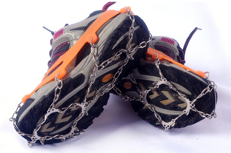 批发户外雪地防滑鞋套 鞋链 八齿十齿加强冰爪 优质乳胶 送收纳袋