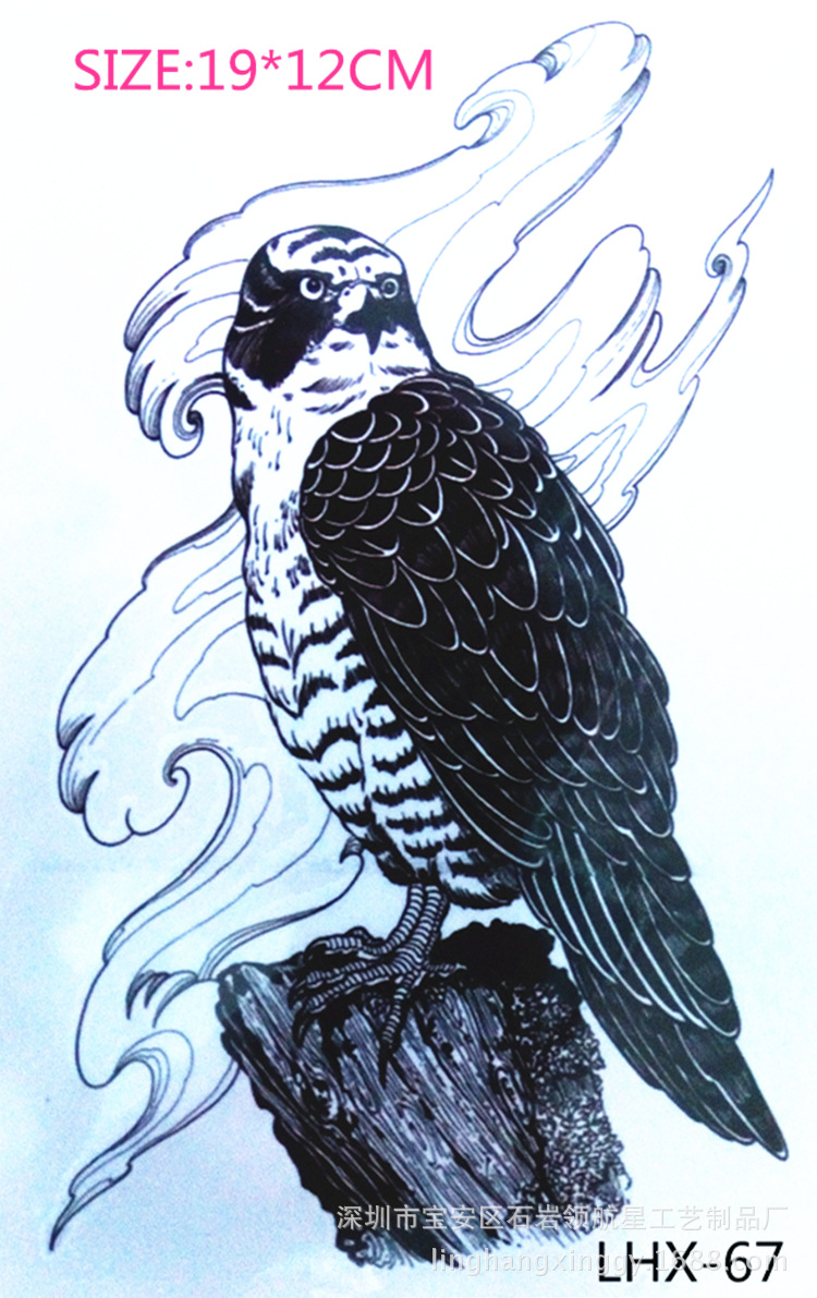 花臂身体彩绘刺青防水环保个性鹰图腾纹身贴纸厂家直销批发