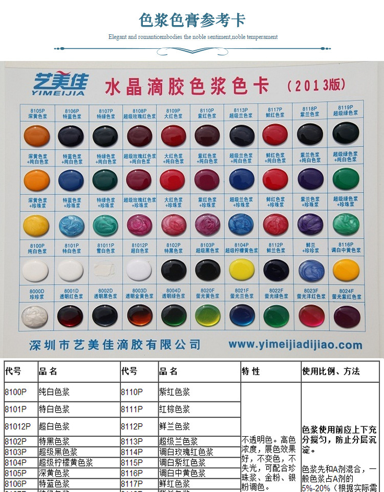 直供环氧色浆ab胶调色专用led发光字莹光色浆高浓度水晶胶色浆