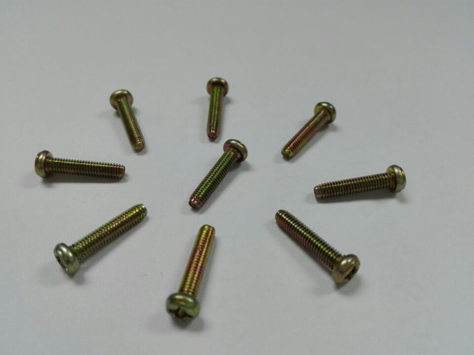 十字盘头自攻锁紧螺钉 三角牙电子铁板自锁螺丝pm3*14