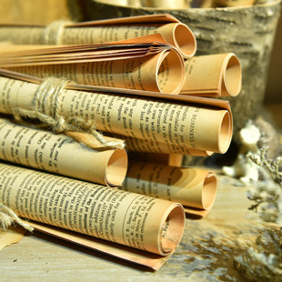 美式复古英文书本书卷做旧海报装饰咖啡店文艺书卷摆件拍摄道具