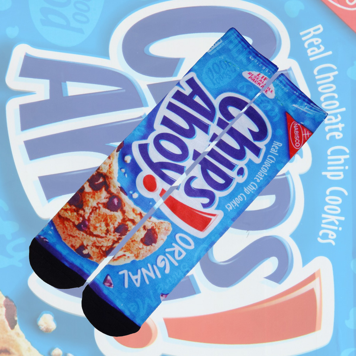 亚马逊wish ebay爆款字母印花保暖袜子chips ahoy时尚新款 定制