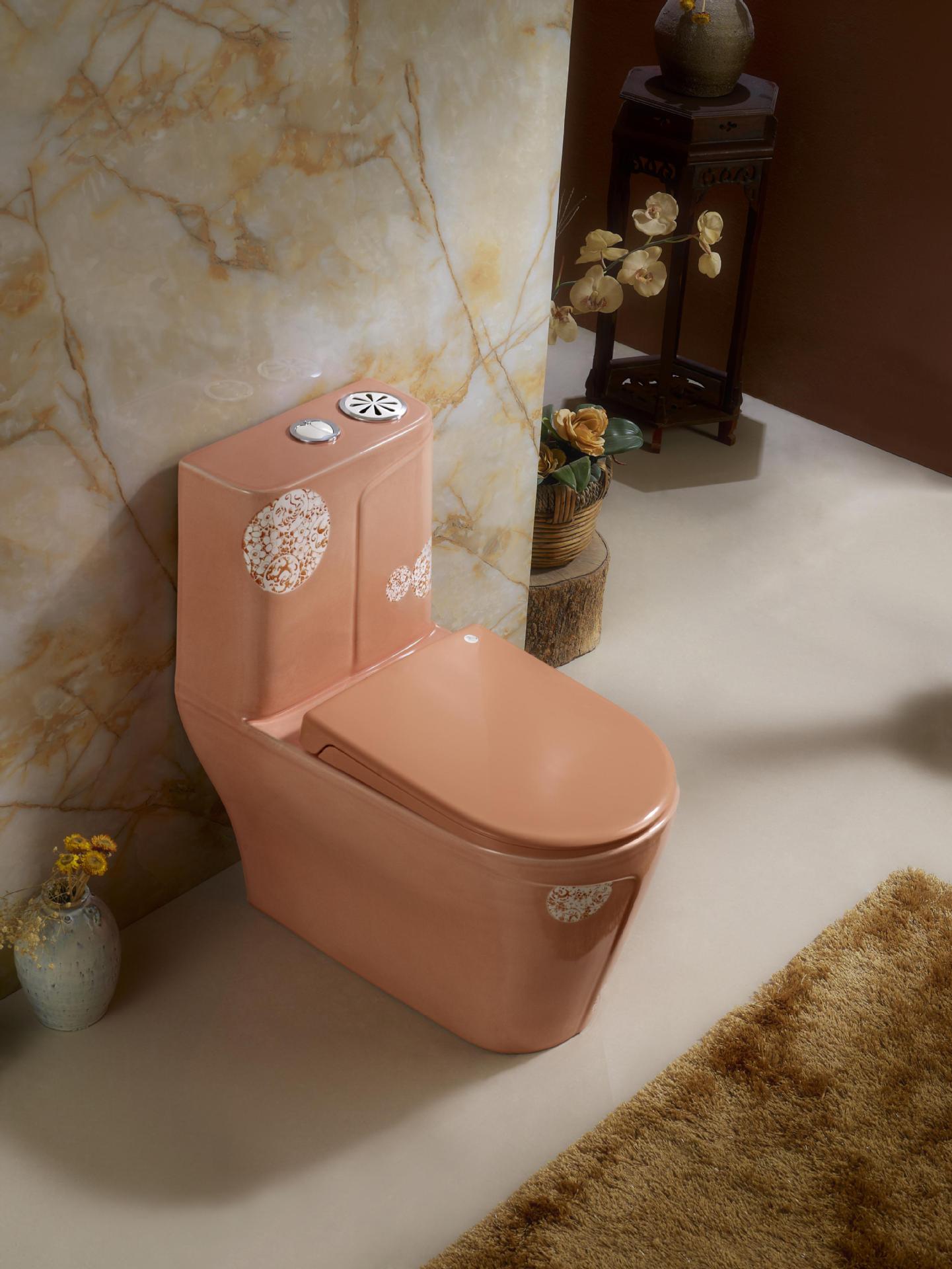 帝鸿卫浴 106桔黄玉彩诺翡翠釉面马桶坐便器 高温烧煅陶瓷座便器