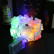 玫瑰花LED电池灯串 圣诞灯串婚庆  家居装饰灯 婚礼布置用品彩灯