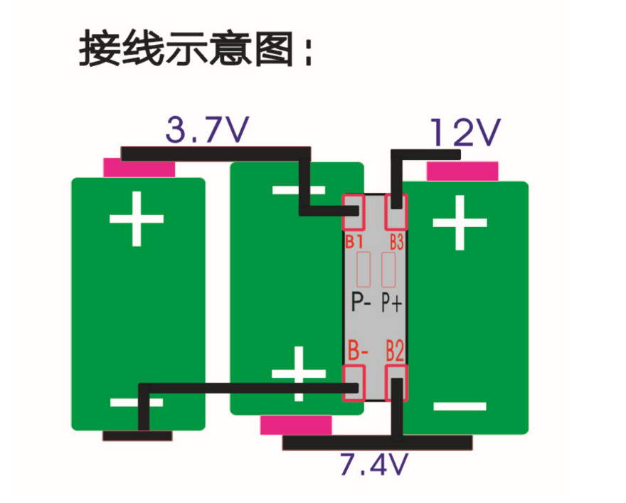 3串5a 12v 筋膜枪锂电池保护板 三角形电池侧边加板