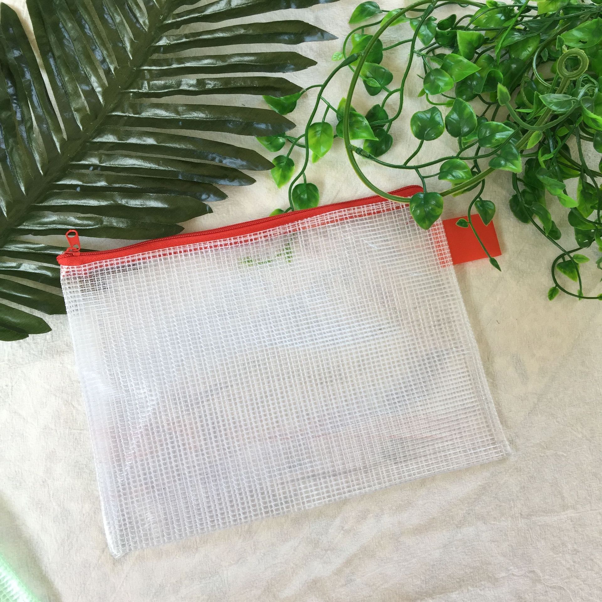 金鹰 透明a4网格文件袋 拉链网袋可定制logo办公文具用品资料袋