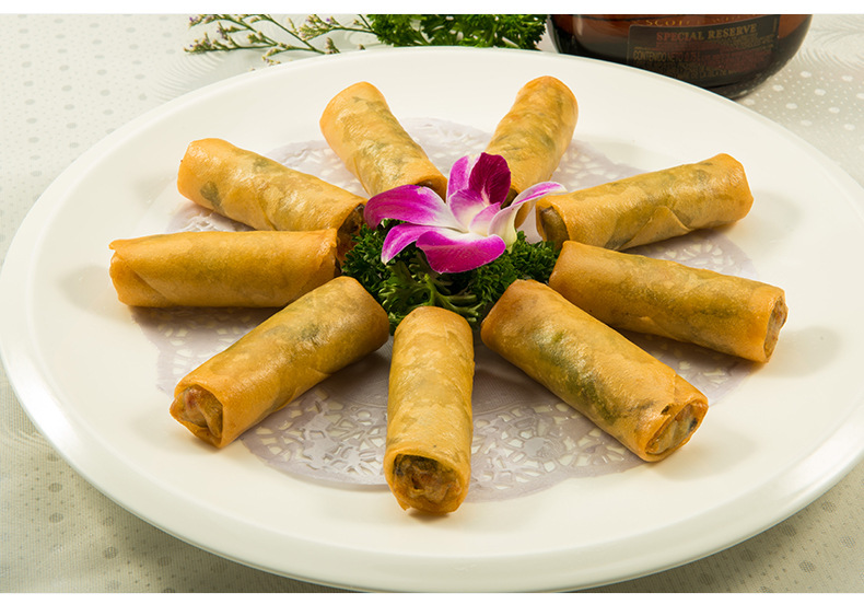 祥口福地三鲜春卷310g素春卷油炸春卷 广式早茶点心冷冻食品批发