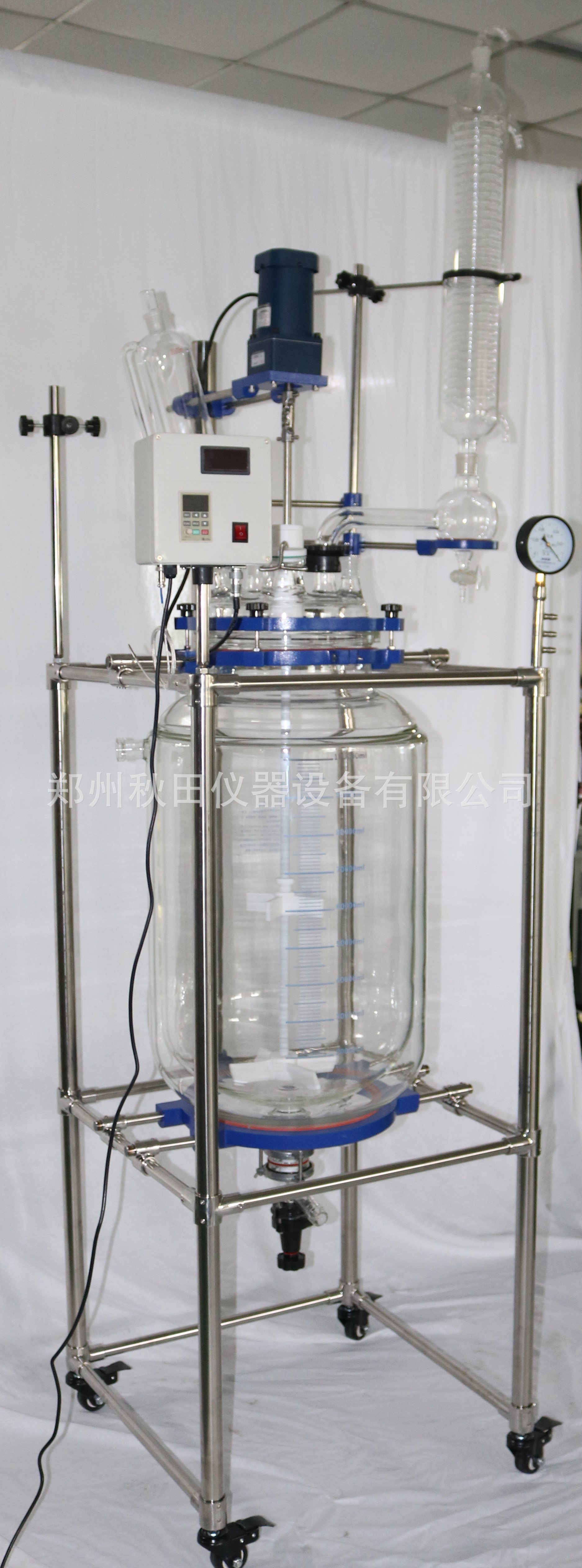 双层玻璃反应釜器50升夹套双层玻璃反应釜高硼硅玻璃提取罐