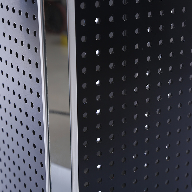 黑色四面镜边金属洞洞板展架 超市便利店饰品店用冲孔板展示架