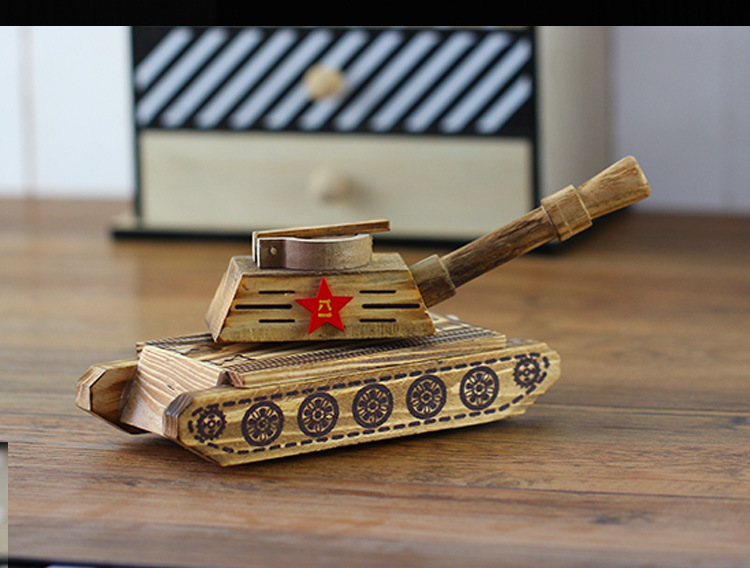 新款木质军事模型儿童益智玩具八一坦克办公室摆件装饰品礼品批发