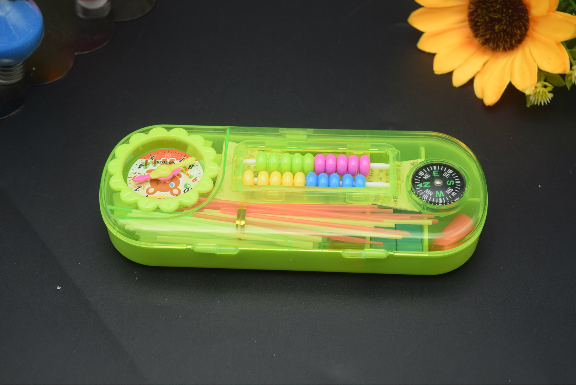 小学低年级二合一计数器学具盒儿童多功能学具盒早教益智工具