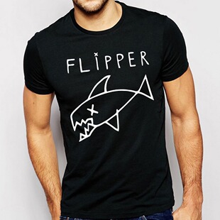 速卖通 亚马逊 2017春夏新款鲨鱼印花短袖t恤 圆领休闲上衣男女款