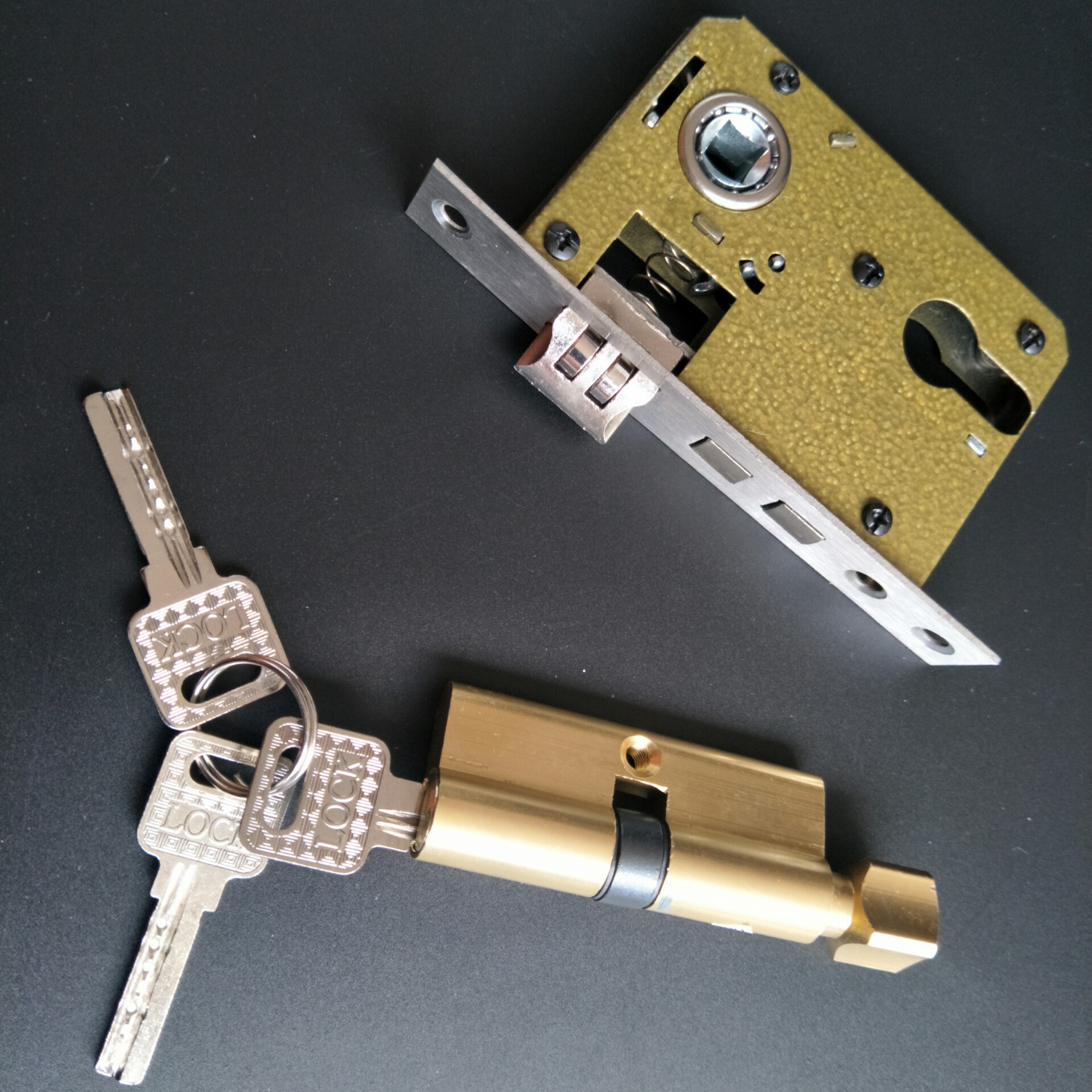 小50轴承铝合金福字钛黑金执手门锁室内卧室钢木门锁具工程锁订做