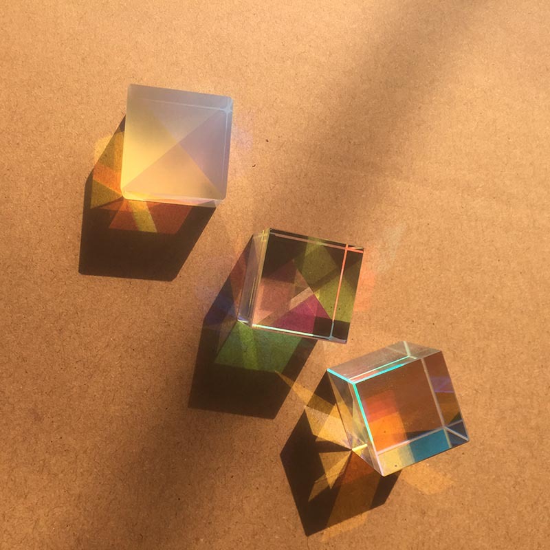 棱镜厂家直销光学玻璃无瑕疵六面光合色分光棱镜加工光学三菱镜拍