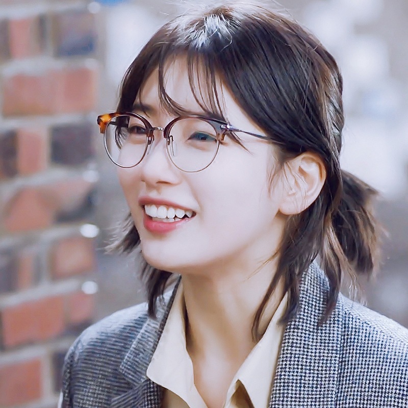 当你沉睡时裴秀智同款眼镜框 韩版tr复古半框圆形平光镜镜框85021