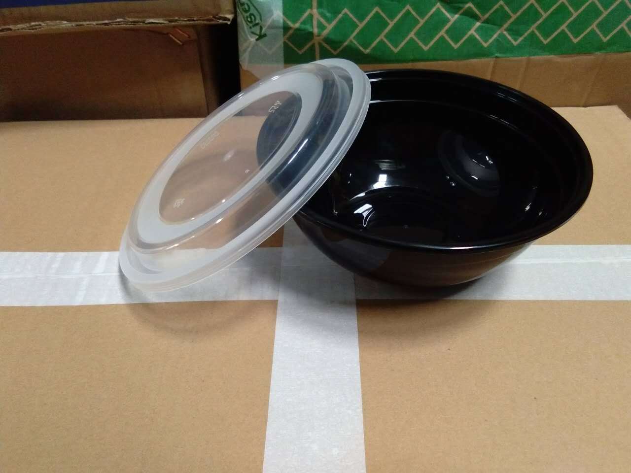 1200ml美式套装碗 一次性碗 黑色塑料碗 食品级原料 外卖打包