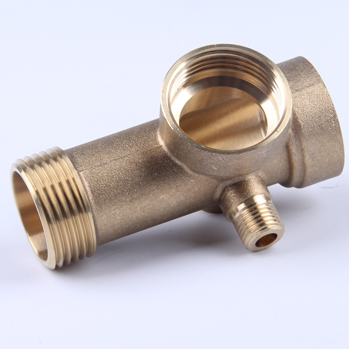 管道全铜接头5通1寸带2分的五通接头转换活接头