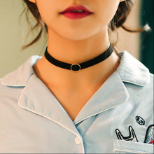 韩国饰品项链 日本原宿bf风颈链绒带锁骨链精致百搭纯色项圈