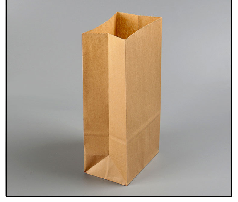 定制牛皮纸早餐袋西点包装袋烘培面包方底食品纸袋防油打包纸袋