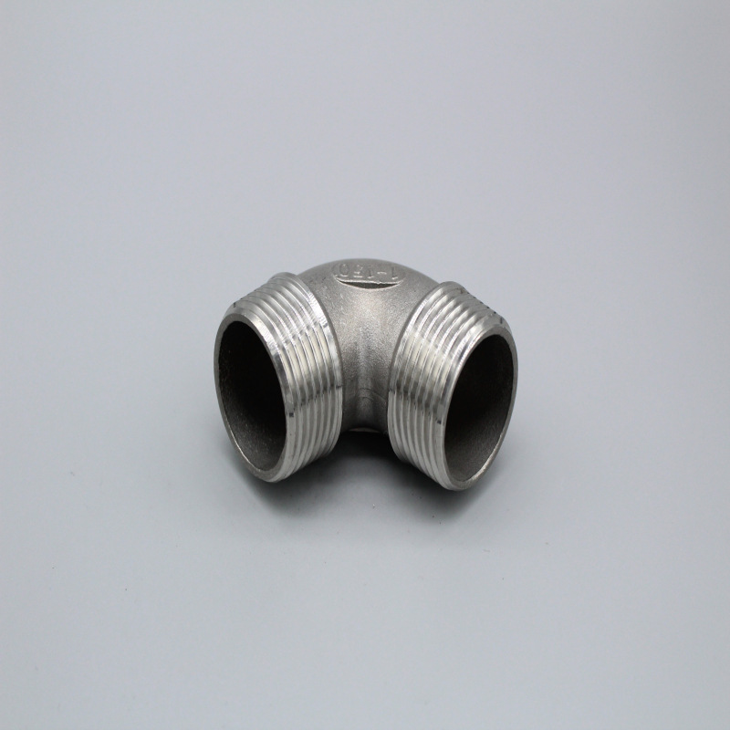 304不锈钢双外丝弯头燃气水管接头外丝弯头2分/3分/4分/6分/1寸