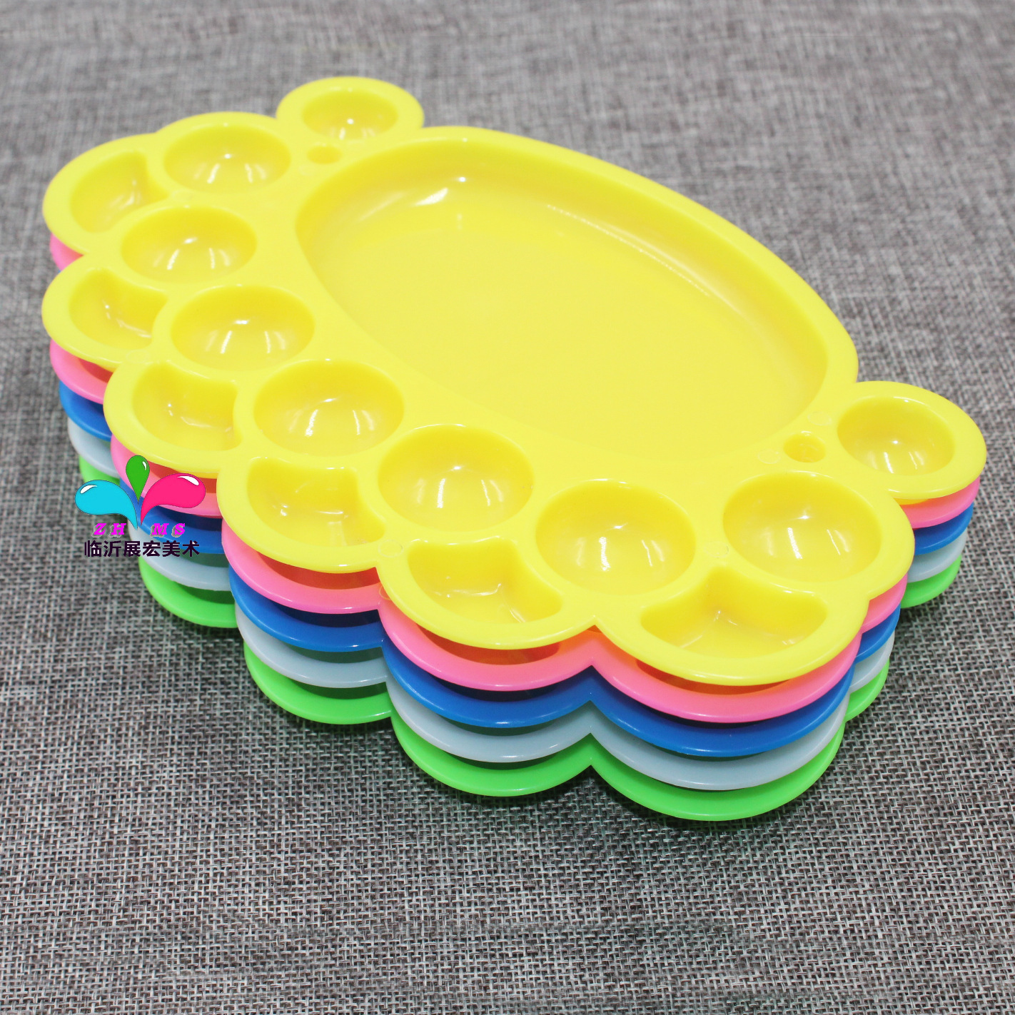 中号彩色脚丫调色盘美术调色盘水粉调色盘调色板