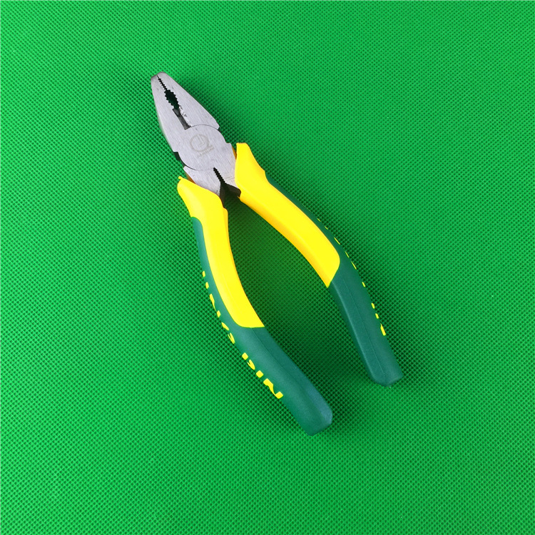 供应pvc塑胶柄平嘴钳 6寸平口钢丝钳子 老虎钳