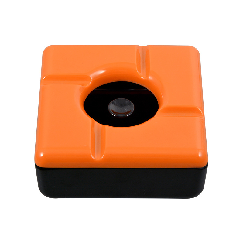 伟龙鑫厂家cigarol家用烟灰缸 圆形密胺带盖烟灰缸密胺塑料烟灰缸