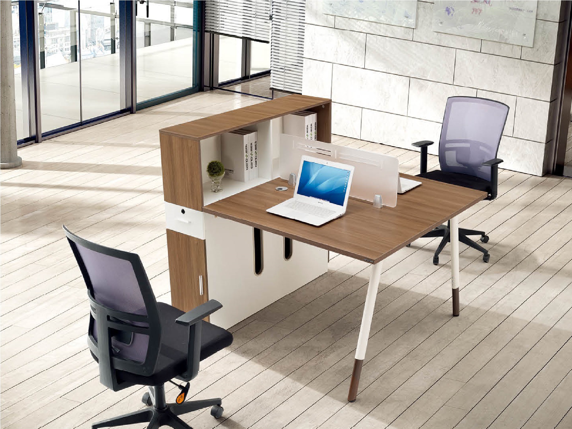 广东办公家具开放式2人组合办公桌简约现代职员屏风商务办公桌