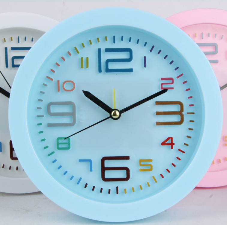 新款个性圆形闹钟 学生闹铃钟表10元店日用百货配货货源赠品货源