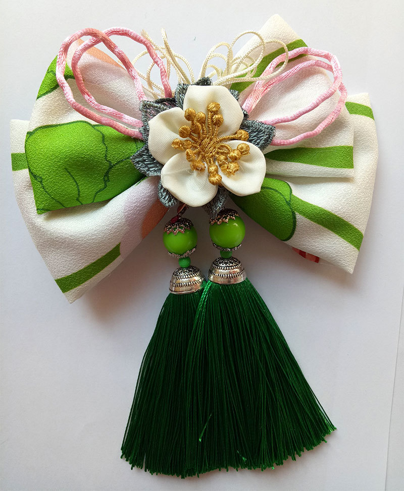 和风发夹边夹日本和服配饰头花日式绉布手工头饰饰品发饰手工布花