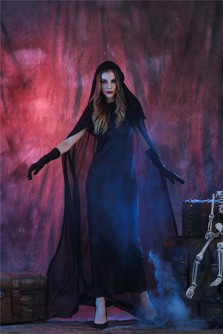 万圣节新款黑色鬼魂使者长裙鬼新娘死神僵尸服装夜场ds舞台演出服