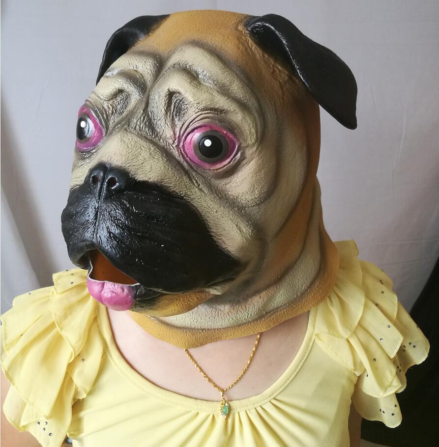 卖萌宠物哈巴狗面具沙皮狗头乳胶头套万圣节cosplay节日搞笑道具