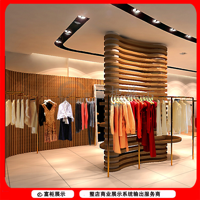 富柜2017定铁艺服装品牌店铺专柜 服饰展柜男女装展示货架陈列柜